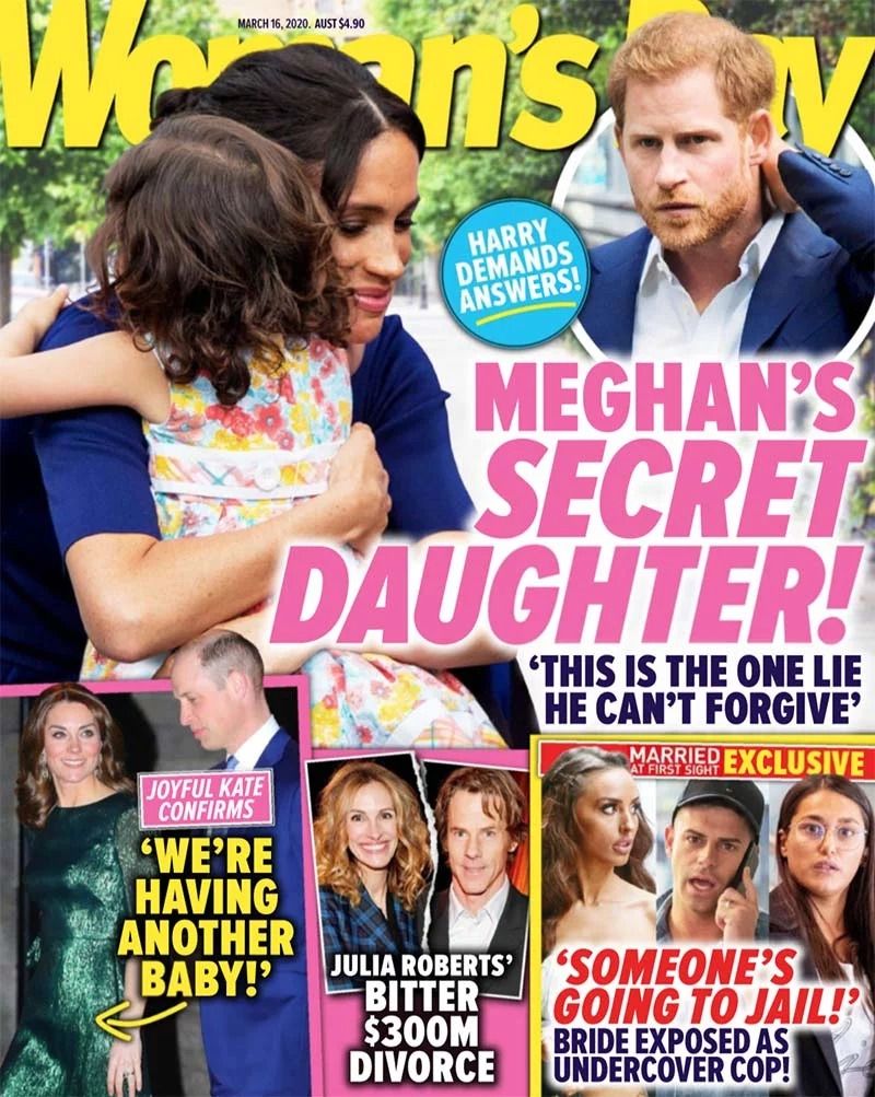 Benarkah Meghan Markle menyembunyikan anak sebelum menikah dengan Pangeran Harry? (Dok. Woman's Day)