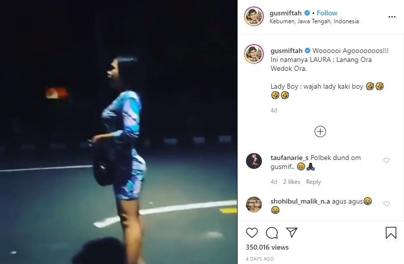 video viral waria cari temannya bernama Agus (Instagram/gusmiftah)