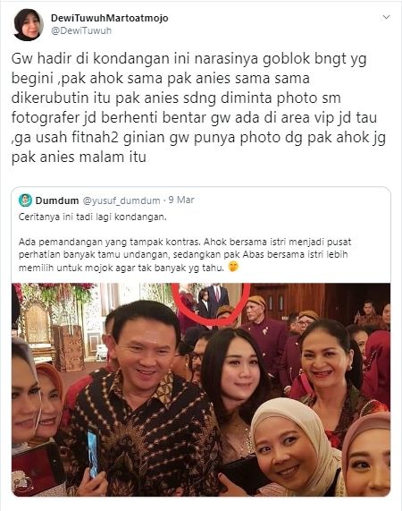 Seorang warganet memberikan klarifikasi mengenai kabar tak mengenakkan tentang Anies Baswedan (Twitter).