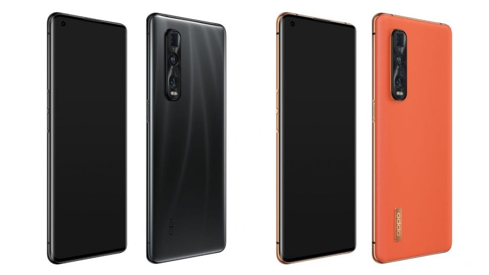 Custodia In Pelle Metallica Per OPPO Find X2 Neo, Cover Con Protezione Antiurto, Colore Arancione