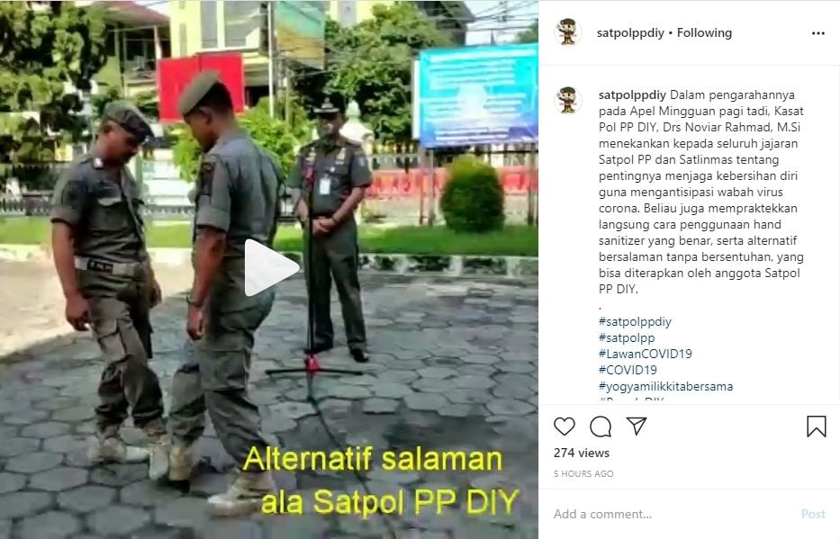 Laternatif salaman ala Satpol PP DIY - (Instagram/@satpolppdiy)