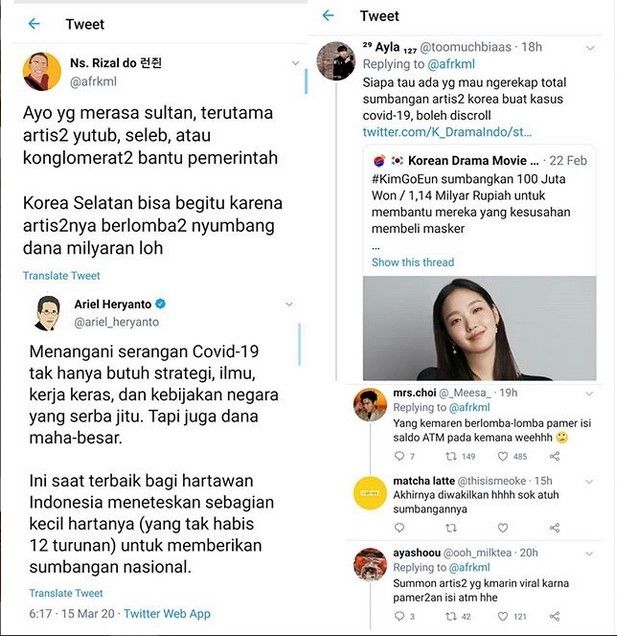 Artis yang sempat pamer saldo ATM disindir untuk membantu pemerintah dalam melawan virus corona. [Instagram]