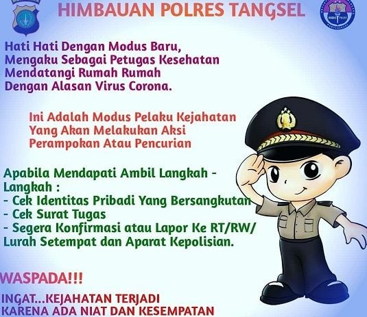 Imbauan Kepolisian Resor Tangerang Selatan [screenshot Instagram: Polres Tangsel].