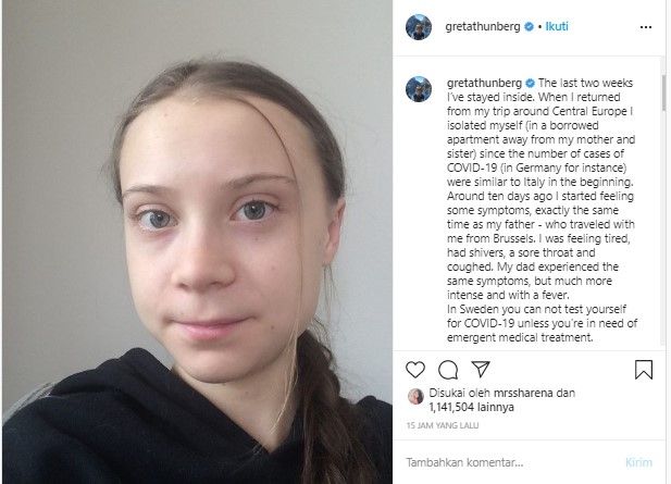 Unggahan Greta Thunberg (Instagram/GretaThunberg)