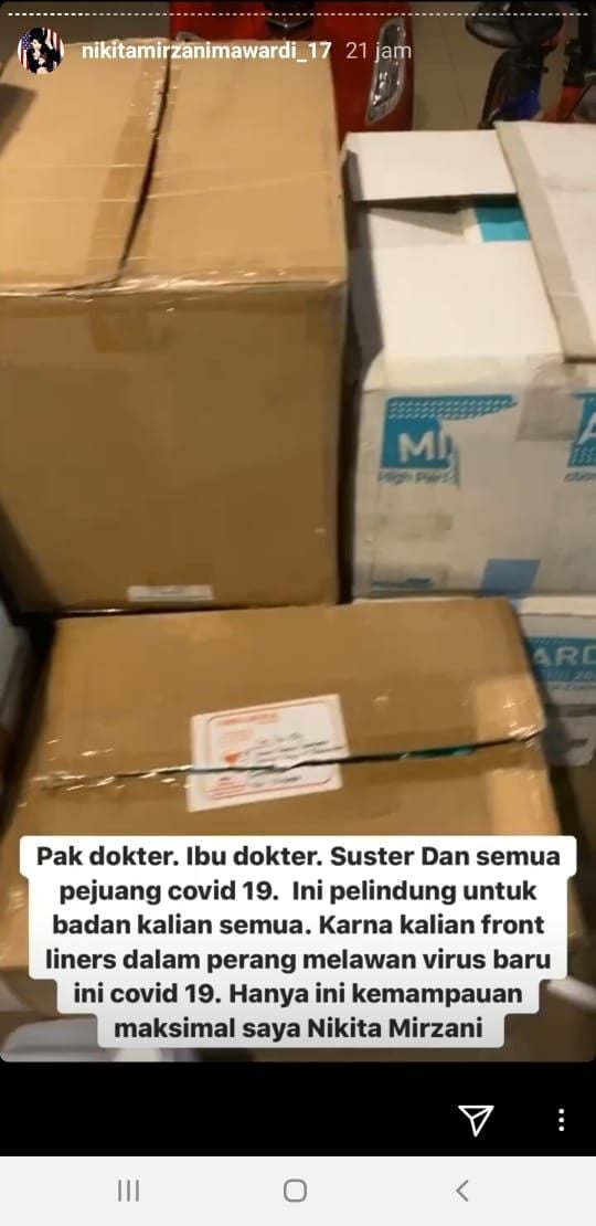 Nikita Mirzani siap bagi-bagi alat pelindung diri (ADP) ke sejumlah rumah sakit. 