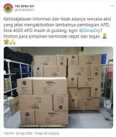 4000 APD Mangkrak, BPBD DIY: Kami Tak Bisa Aksi Jika Tak Ada Informasi - SuaraJogja.ID