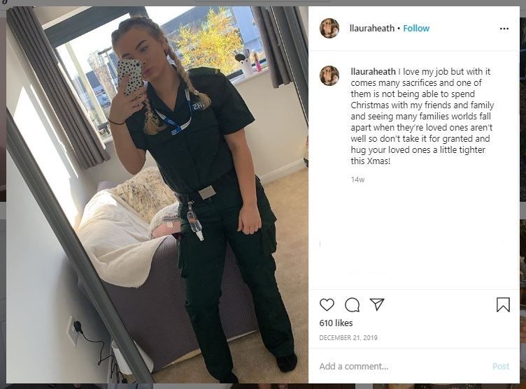 Unggah Selfie Setelah Shift Panjang, Paramedis Ini Malah Dihujat (instagram.com/llauraheath)