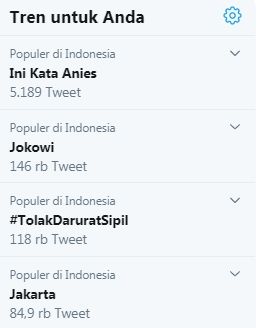 Heboh tagar #TolakDaruratSipil (Twitter)