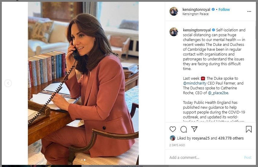 Kate Middleton Kerja dari Rumah (instagram.com/kensingtonroyal)