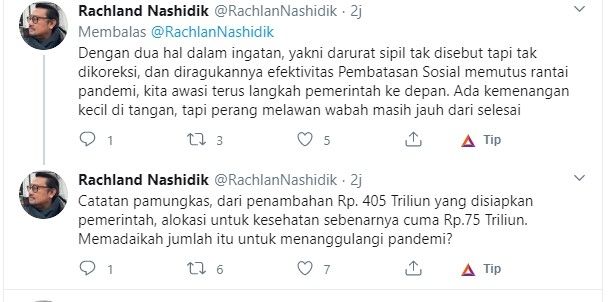 Cuitan Rachland Nashidik (twitter.com/RachlanNashidik)