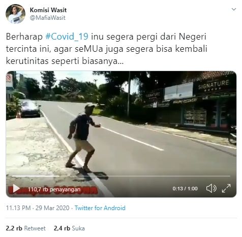 Video parkiran sepi gara-gara corona (Twitter).