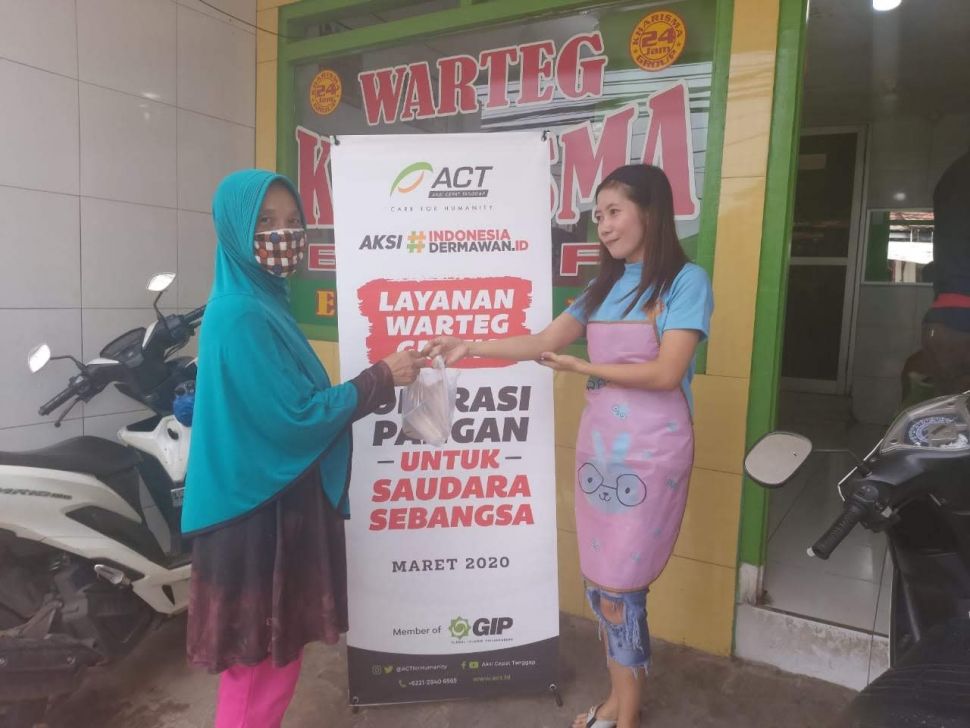 Warteg gratis di Jabodetabek disediakan ACT bekerjasama dengan KOWANTARA. (Dok)