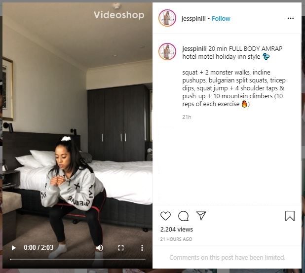 Influence Sebut Lockdown di Hotel Lebih Parah dari Penjara (instagram.com/jesspinili)