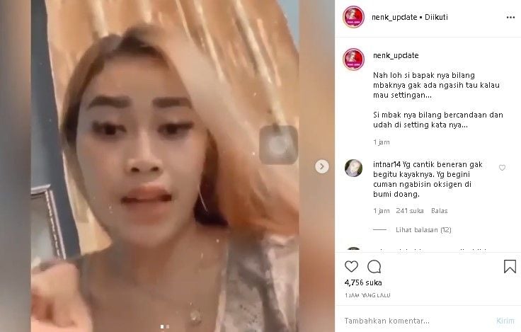 Klarifikasi perempuan yang lempar uang ke penjual buah. (Instagram/@nenk_update)