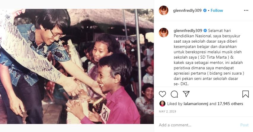 Momen Glenn Fredly kecil juara nyanyi kalahkan Reza Artamevia (Instagram/glennfredly309)