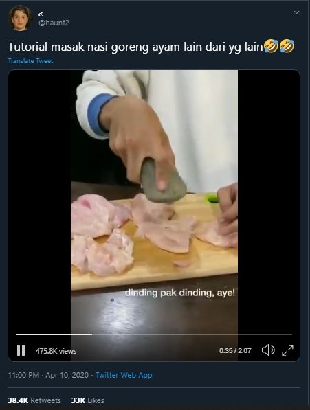  Nyeleneh Banget, Tutorial Bikin Nasi Goreng Ayam Ini Bikin Netizen Ngakak. (Twitter/@haunt2)