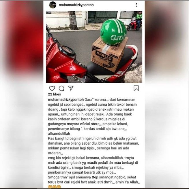 Cerita driver Ojol diberi satu kardus mie instant dari pelanggan. [Instagram @lambe_turah]