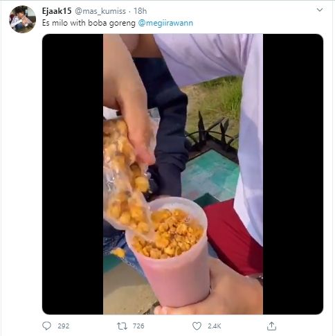 Kreasi Es Milo Boba Goreng. (twitter.com/mas_kumiss)