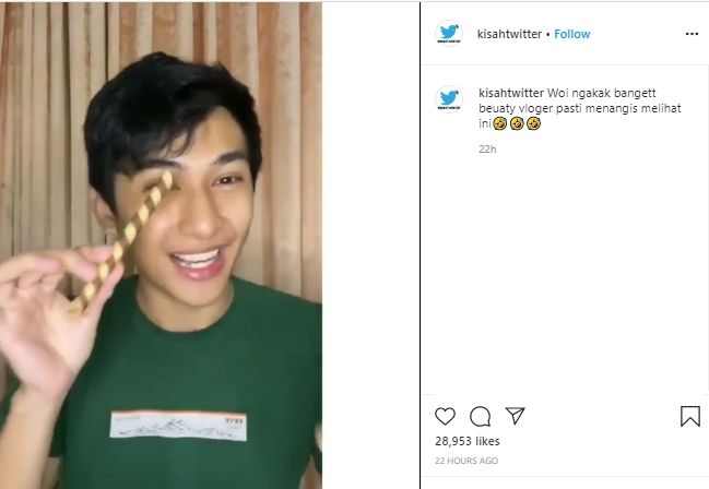 Pria Ini Bikin Video Skincare, Netizen Kaget Pas Lihat Pensil Alisnya. (Instagram/@kisahtwitter)