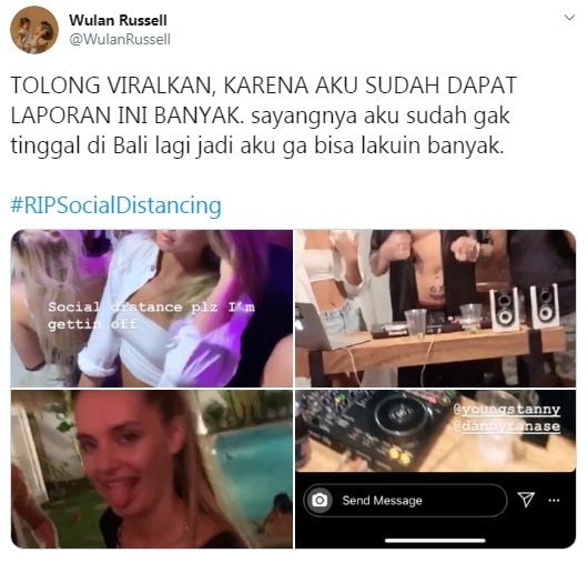 Bule asyik pesta di Bali ditengah pandemi corona (Twitter/wulanrussell)