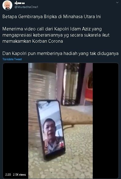 Idham Azis beri beasiswa ke polisi. (Twitter/@MurtadhaOne1)