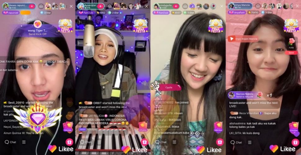 Di rumah aja bareng Likee Live. (dok: Likee)