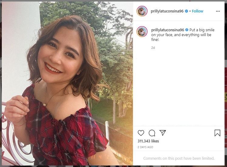 Prilly Latuconsina Selama Karantina di Rumah (instagram.com/prillylatuconsina96)