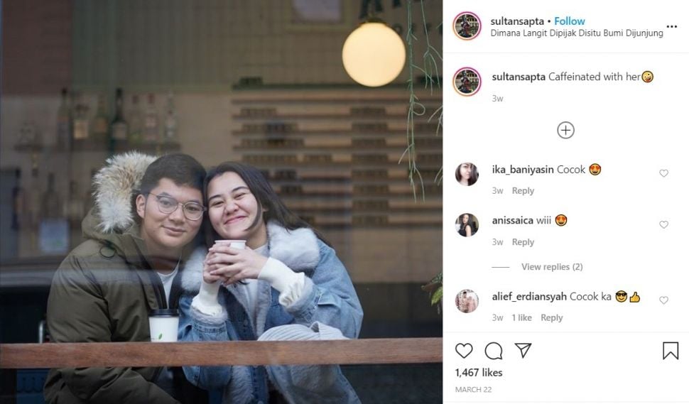 Potret mesra Aaliyah Massaid dengan Sultan Sapta (Instagram-sultansapta)