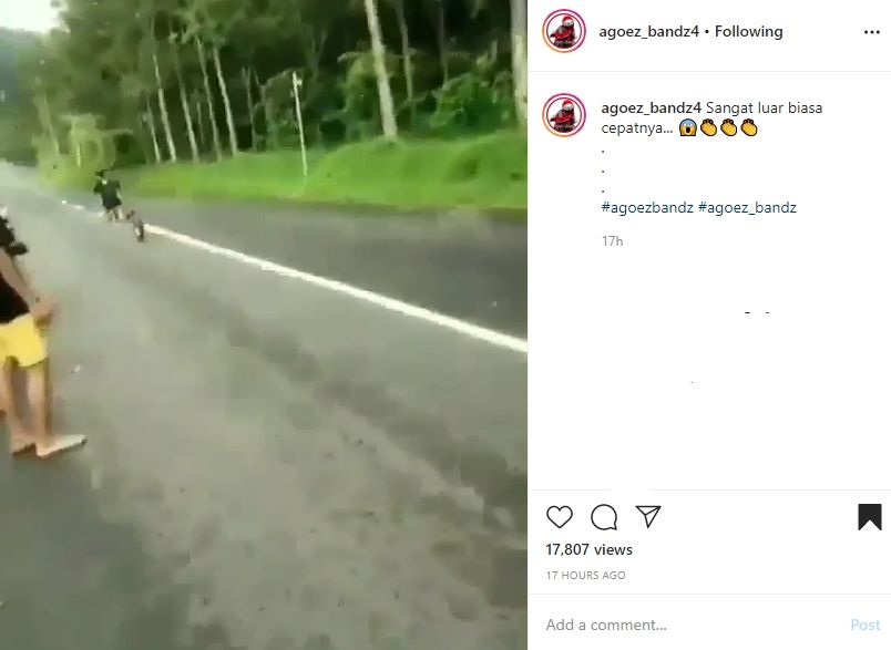 Viral pemotor ngedrag, berakhir kocak. (Instagram/@agoez_bandz4)