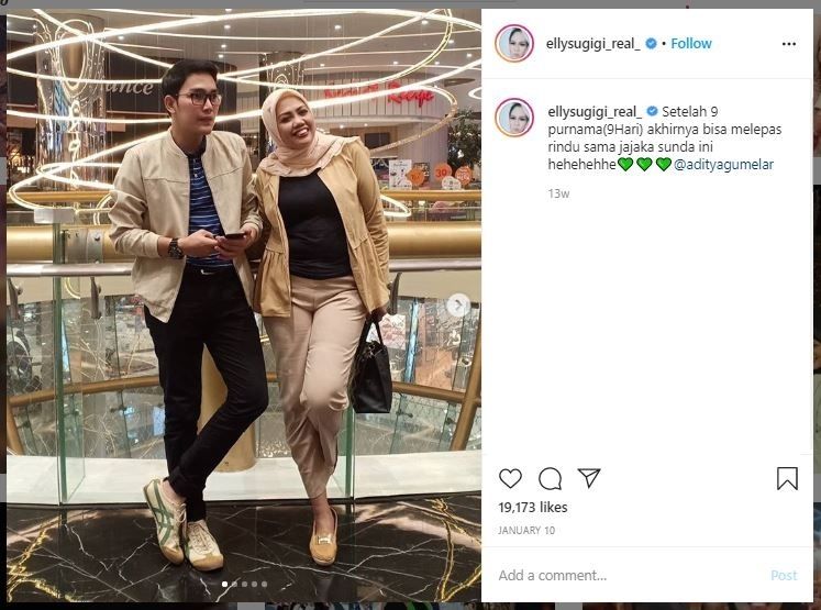 Momen Elly Sugigi dan Kekasih Sebelum Putus (instagram.com/ellysugigi_real_)