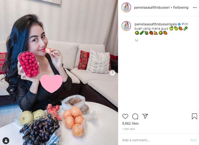 Pamela Safitri Pamer Santap Buah, Netizen Bingung Mana yang Harus Dimakan. (Instagram/@pamelaaasafitriduoserigala)