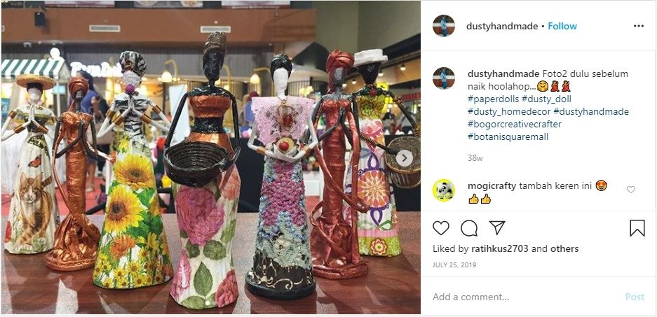 Kerajinan masker dan batik buatan istri Achamd Yurianto. (dok: Instagram/dustyhandmade)