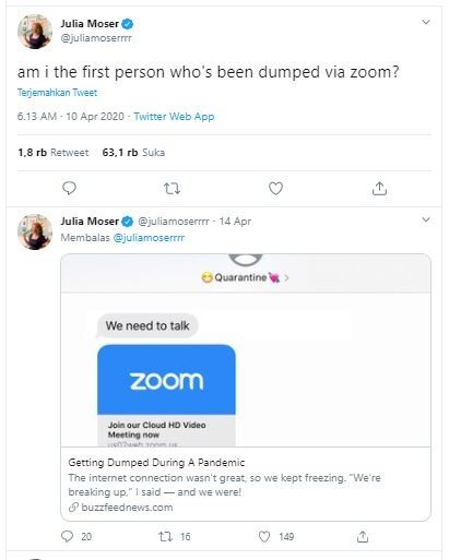 Curhatan wanita korban Zoomping, diputusin via Zoom.