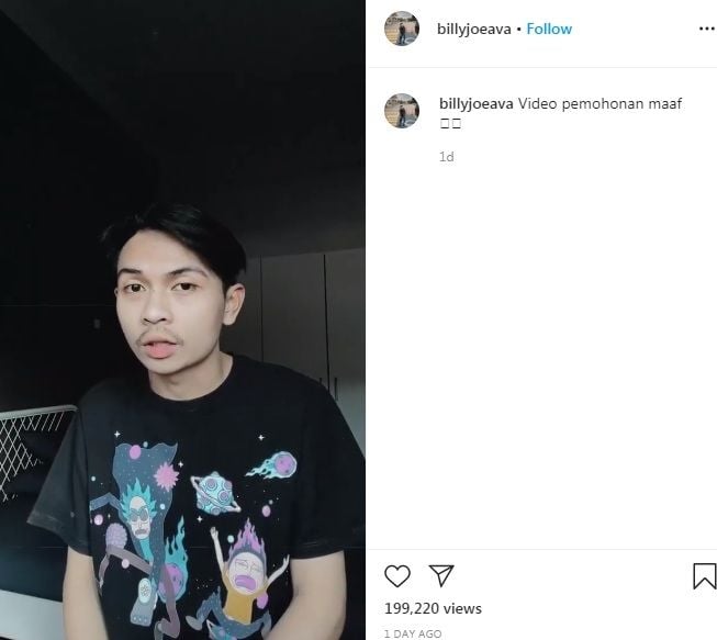 YouTuber Billy Joe Eva minta maaf atas kasus pelecehan seksual [Instagram/@billyjoeava]