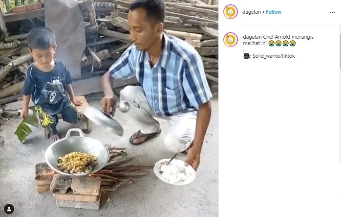 Bikin Heran, Ayah Ini Sulap Sandal Jadi Sajian Oseng-Oseng?. (instagram.com/dagelan)