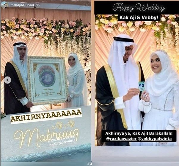 Vebby Palwinta resmi menikah dengan Razi Bawazier. [Instagram]