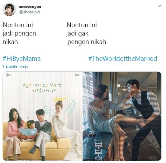 Meme kocak drama Hi Bye Mama vs The World of The Married [Twitter]