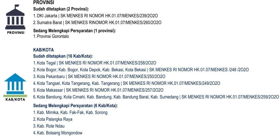 Update provinsi/kabupaten/kota PSBB. [dok. BNPB]