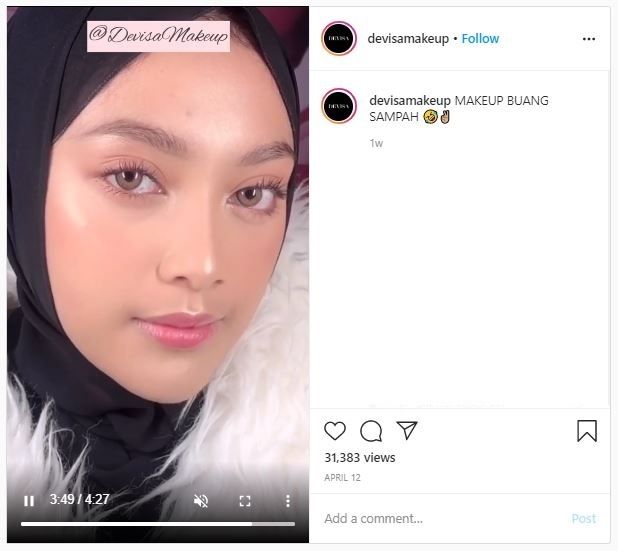 Makeup Buang Sampah (instagram.com/devisamakeup)