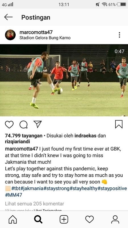 Marco Motta (Tangkap layar Instagram @marcomotta47) 