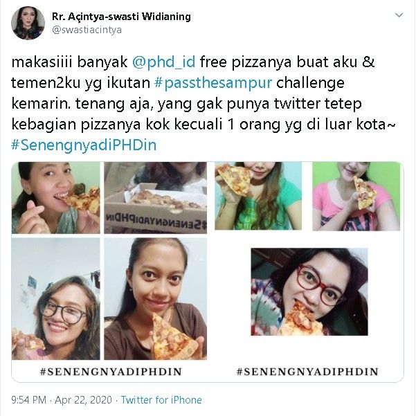 Penari Kertaon Jogja dapat pizza gratis dari Pizza Hut usai viral video "pass the sampur". - (Twitter/@swastiacintya)