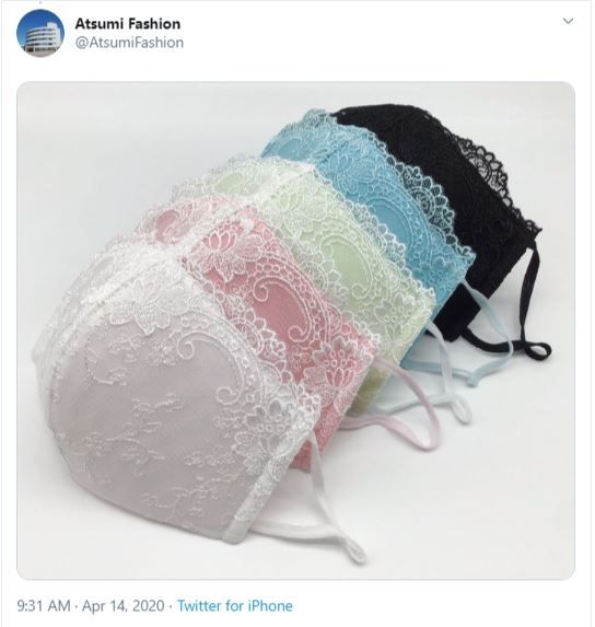 Masker dari Bra di Jepang (twitter.com/AtsumiFashion)