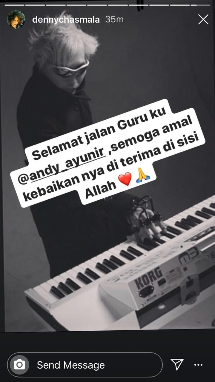 Denny Chasmala mengabarkan musisi Andy Ayunir meninggal dunia. [Instagram]