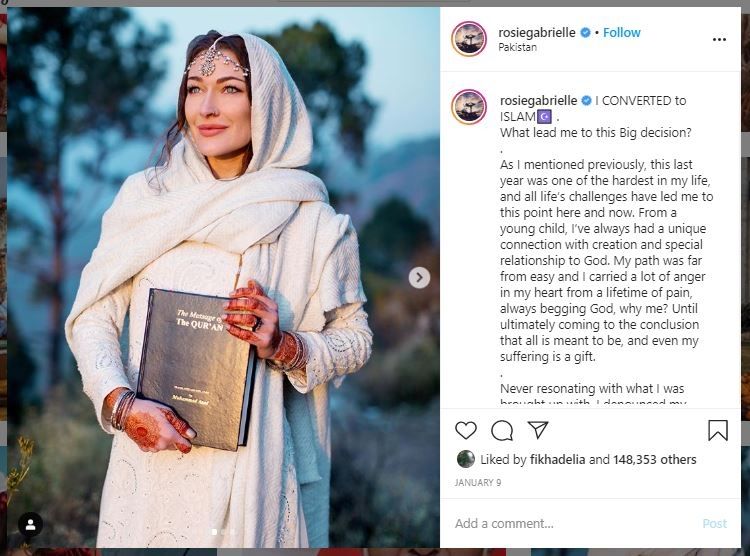 Kisah Wanita Mualaf Setelah ke Pakistan (instagram.com/rosiegabrielle)