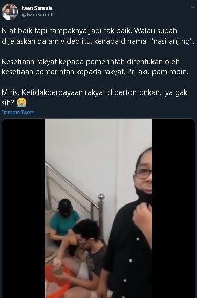 Video peracikan bungkusan makanan nasi anjing. (Twitter)