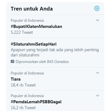 Tagar #BupatiKlatenMemalukan jadi trending topic (Twitter)