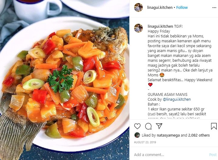 Cocok untuk Buka Puasa, Begini Resep Gurame Asam Manis ala Restoran. (Instagram/@linagui.kitchen)