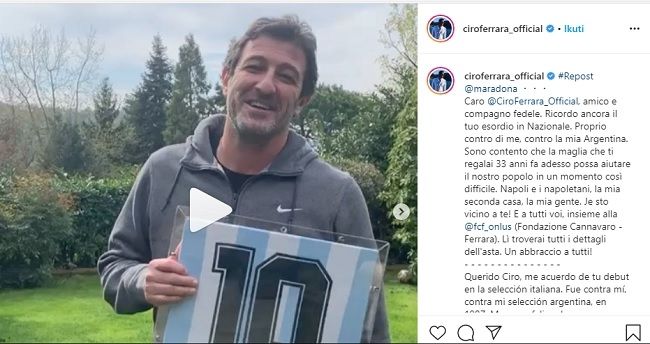 Ciro Ferrara (Tangkap layar Instragam ciroferrara_officiaL)