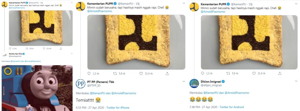 Respons BUMN lai soal KemenPUPR ikut tren roti meses (Twitter)