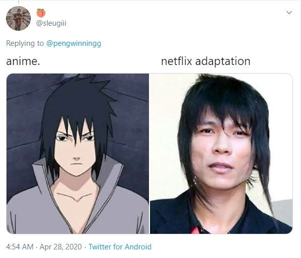 Anime vs Netflix Adaptation (twitter.com/sleugiii)